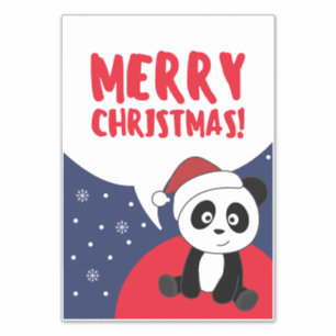 Panda Weihnachtsschnee Wintertiere Pandas Sticker