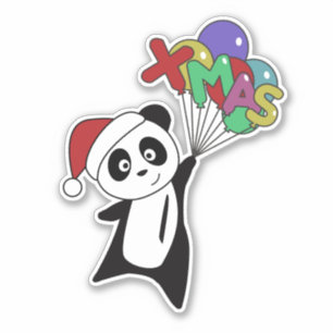 Panda Weihnachtsschnee Wintertiere Pandas Sticker