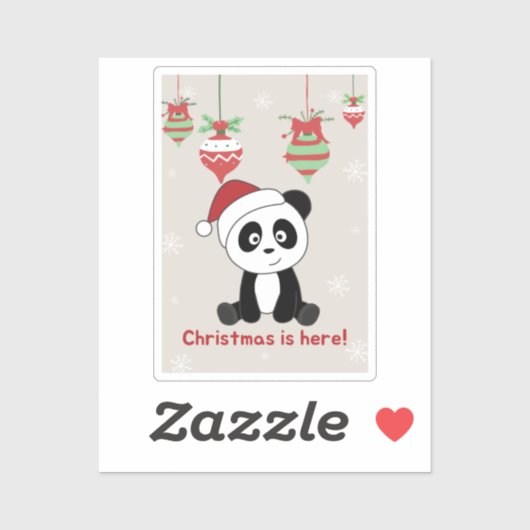 Panda Weihnachtsschnee Wintertiere Pandas Sticker (Blatt)