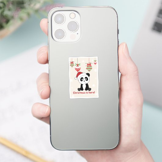Panda Weihnachtsschnee Wintertiere Pandas Sticker (Telefon)