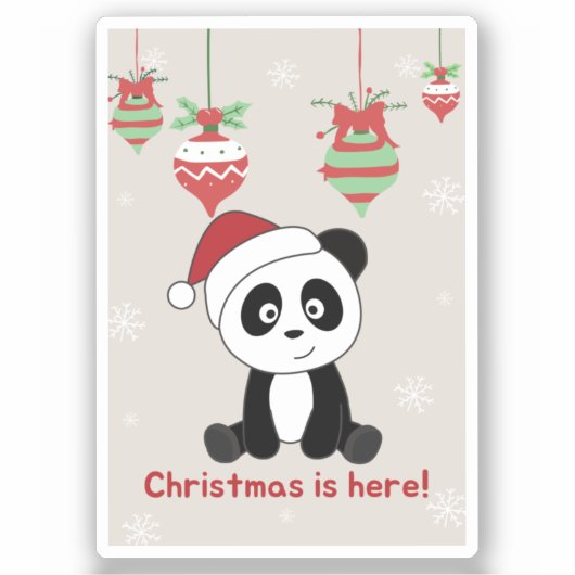 Panda Weihnachtsschnee Wintertiere Pandas Sticker (Vorderseite)