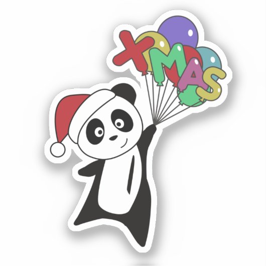 Panda Weihnachtsschnee Wintertiere Pandas Sticker (Vorderseite)