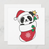 Panda Weihnachtsschnee Wintertiere Pandas Urlaub Feiertagskarte (Vorne/Hinten)