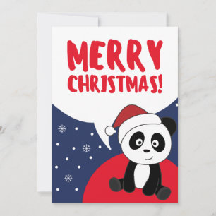 Panda Weihnachtsschnee Wintertiere Pandas Urlaub Feiertagskarte