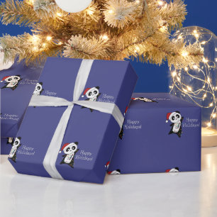 Panda Weihnachtsschnee Wintertiere Pandas Wrappin Geschenkpapier