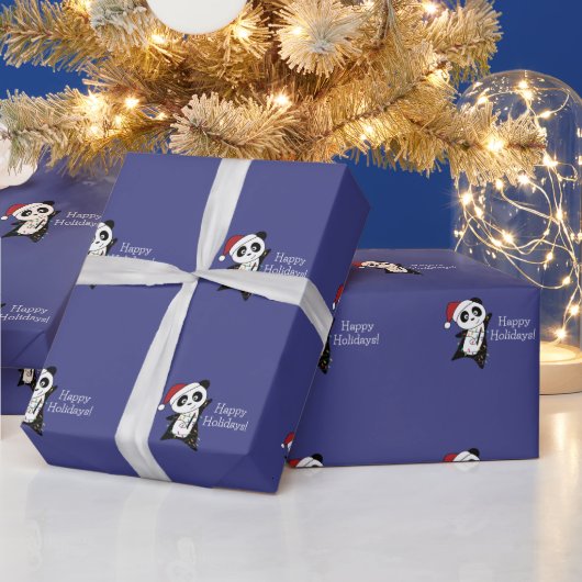 Panda Weihnachtsschnee Wintertiere Pandas Wrappin Geschenkpapier (Feiertage)