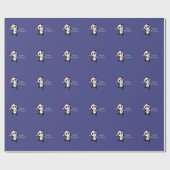 Panda Weihnachtsschnee Wintertiere Pandas Wrappin Geschenkpapier (Flach)