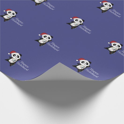Panda Weihnachtsschnee Wintertiere Pandas Wrappin Geschenkpapier (Ecke)