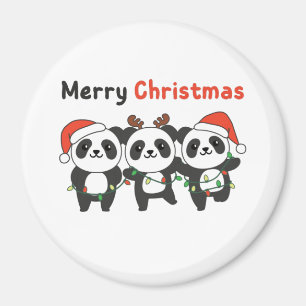 Panda Weihnachtstiere Pandas Merry Christmas Mag Magnet