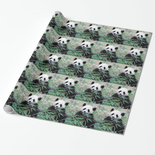 Panda Weihnachtswrapping Paper Geschenkpapier (Ungerollt)
