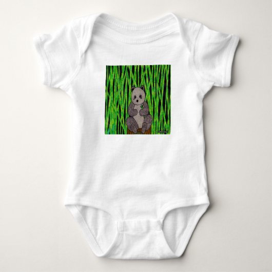 Panda (weiß) - Baby Bodysuit Strampler (Vorderseite)