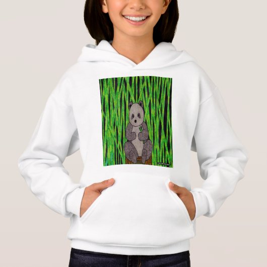 Panda (weiß) - Mädchenhoodie Hoodie (Vorderseite)
