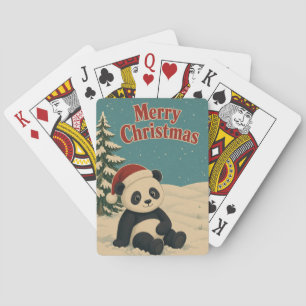 Panda Winterfeld Tier Weihnachten Spielkarten