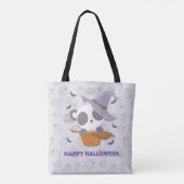 Panda Witch Lila Hexen Hat Ghosts Halloween Tasche (Rückseite)