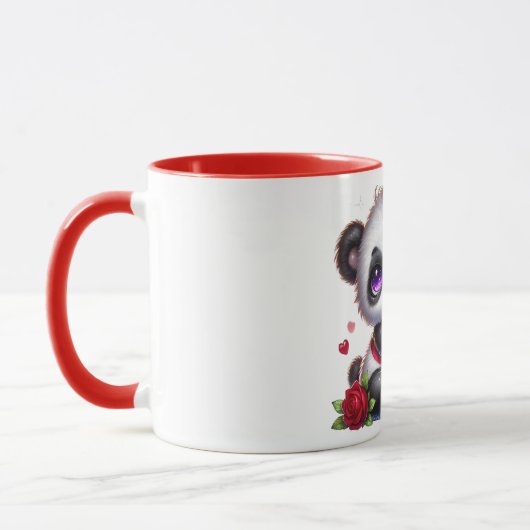 Panda with flower mug tasse (Links)