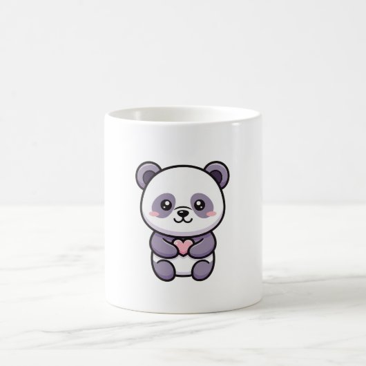 Panda with Heart – Cute Whimsical Illustration Kaffeetasse (Mittel)