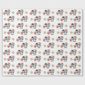 Panda With Snowman In Winter For Christmas Geschenkpapier (Flach)