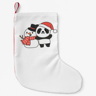 Panda With Snowman In Winter For Christmas Kleiner Weihnachtsstrumpf