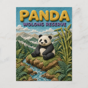 Panda Wolong Reserve Modern KlayKoo Postkarte