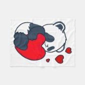 Panda Women Valentines Day Girlfriend Heart Fleecedecke (Vorderseite (Horizontal))