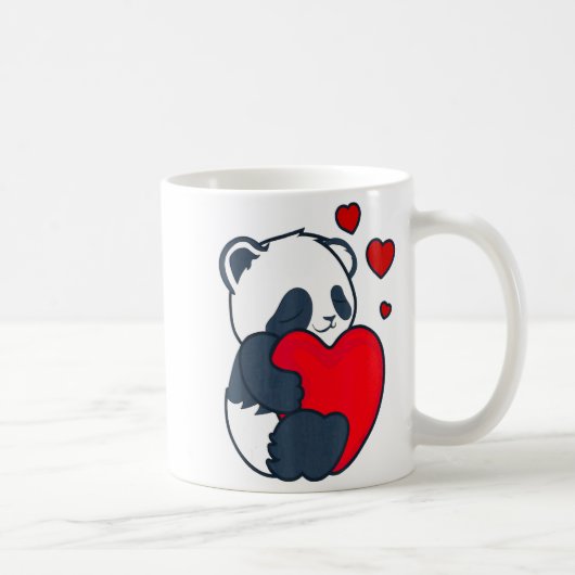 Panda Women Valentines Day Girlfriend Heart Kaffeetasse (Rechts)