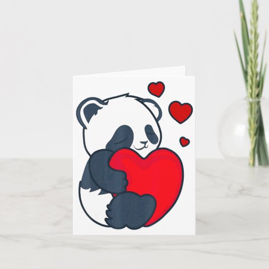 Panda Women Valentines Day Girlfriend Heart Karte (Vorderseite)