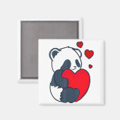 Panda Women Valentines Day Girlfriend Heart Magnet (Vorderseite/Rückseite)