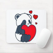 Panda Women Valentines Day Girlfriend Heart Mousepad (Mit Mouse)