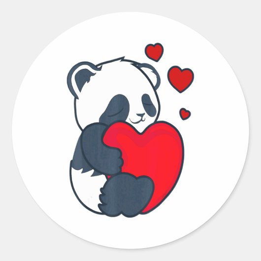 Panda Women Valentines Day Girlfriend Heart Runder Aufkleber (Vorderseite)