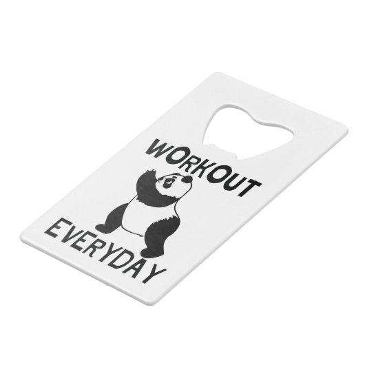 Panda Workout Gym Geldbeutel Flaschenöffner (Rückseite Schrägansicht)