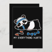 Panda Workout Gym My Everything Hurts Einladung (Vorne/Hinten)