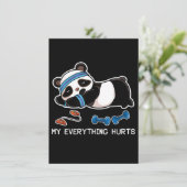 Panda Workout Gym My Everything Hurts Einladung (Stehend Vorderseite)