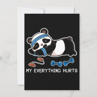 Panda Workout Gym My Everything Hurts Einladung