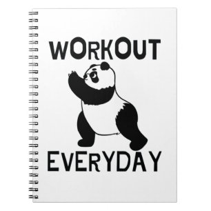 Panda Workout Gym Notizblock