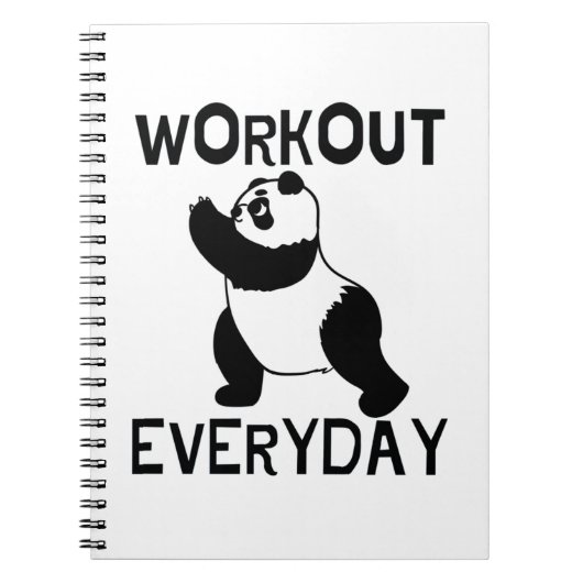 Panda Workout Gym Notizblock (Vorderseite)
