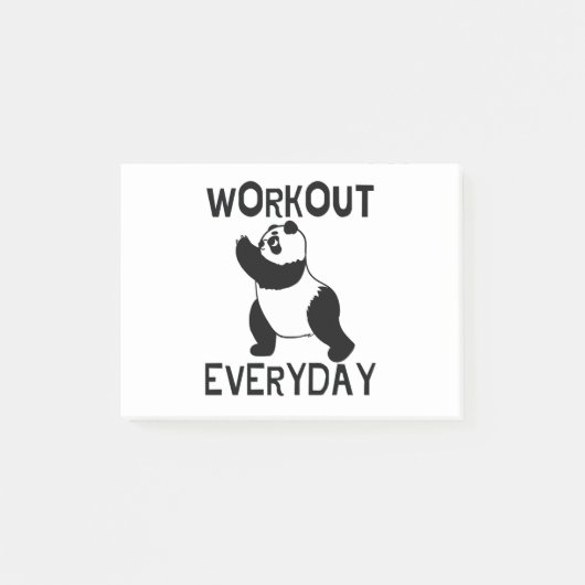 Panda Workout Gym Post-it Klebezettel (Vorderseite)