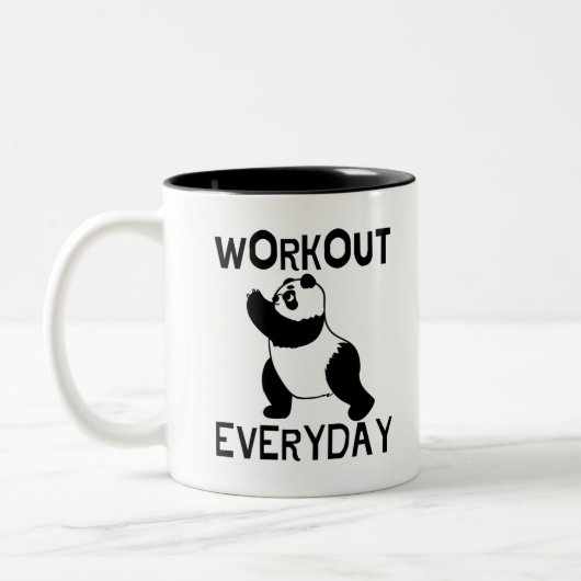 Panda Workout Gym Zweifarbige Tasse (Links)