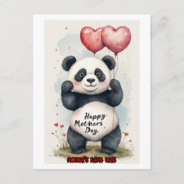 Panda wünscht Ihnen einen schönen Muttertag auf ei Feiertagspostkarte
