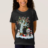 Panda Xmas Tree Lighting Weihnachtsmannmütze Panda T-Shirt (Vorderseite)