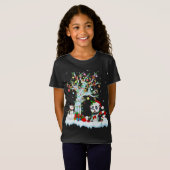 Panda Xmas Tree Lighting Weihnachtsmannmütze Panda T-Shirt (Vorne ganz)