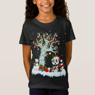 Panda Xmas Tree Lighting Weihnachtsmannmütze Panda T-Shirt