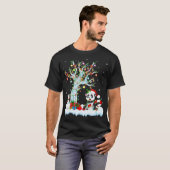 Panda Xmas Tree Lighting Weihnachtsmannmütze Panda T-Shirt (Vorne ganz)