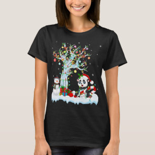 Panda Xmas Tree Lighting Weihnachtsmannmütze Panda T-Shirt