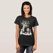 Panda Xmas Tree Lighting Weihnachtsmannmütze Panda T-Shirt (Vorne ganz)