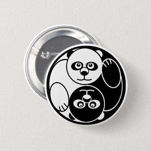 Panda Yin Yang Button (Vorne & Hinten)