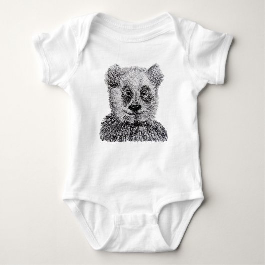 Panda zeichnend Baby Jersey Bodysuit Baby Strampler (Vorderseite)