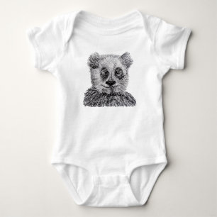 Panda zeichnend Baby Jersey Bodysuit Strampler