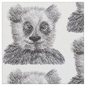 Panda Zeichnend Baumwollstoff (54" Breite) Stoff (Nahaufnahme)