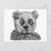 Panda Zeichnend Postkarte (Vorderseite)