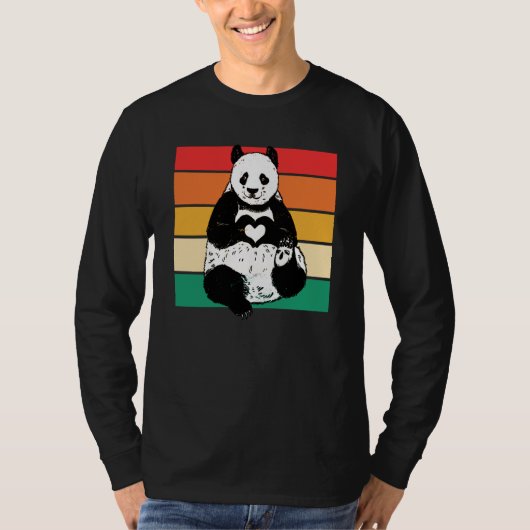 Panda Zookeeper Zookeeping Retro Panda T-Shirt (Vorderseite)